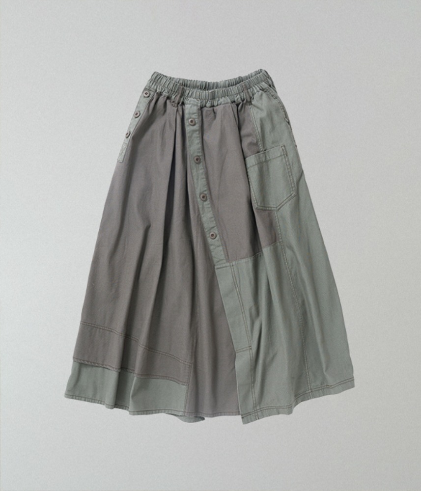 [JPN buying]  COTOPONE 360° patch-work skirt / 2 colors